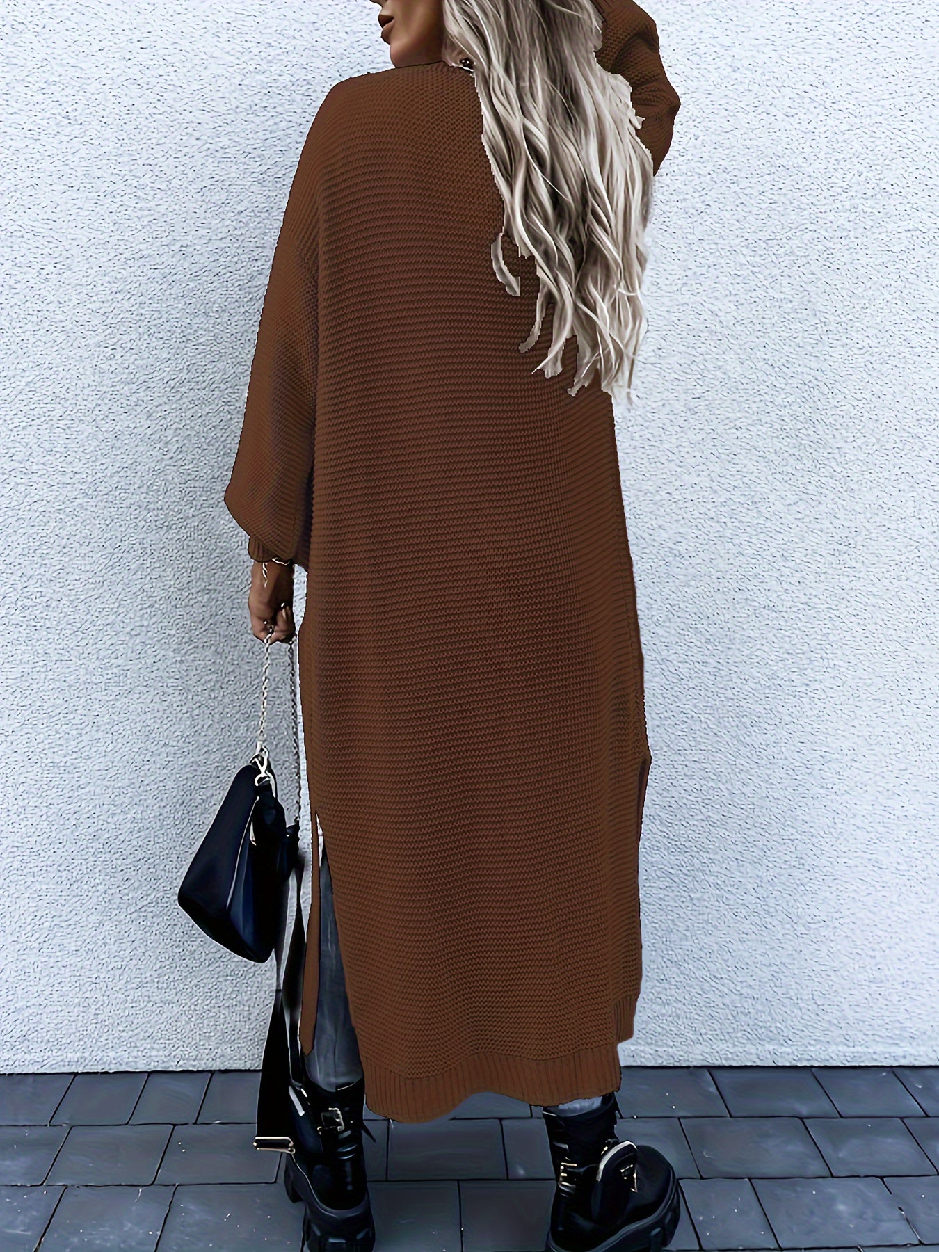 Long V-Neck Open Cardigan