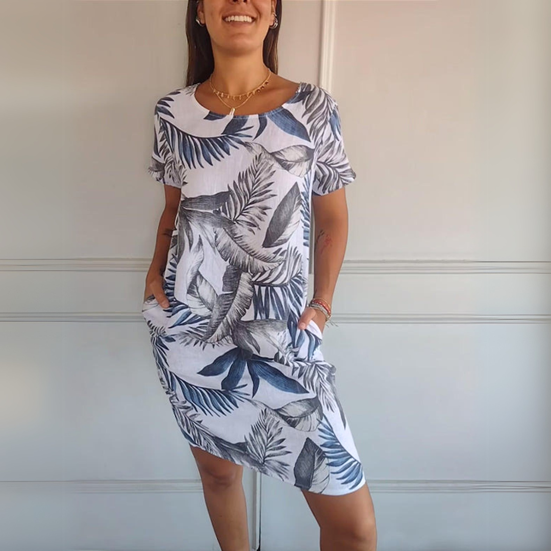 Comfortable Dress with Round Neck