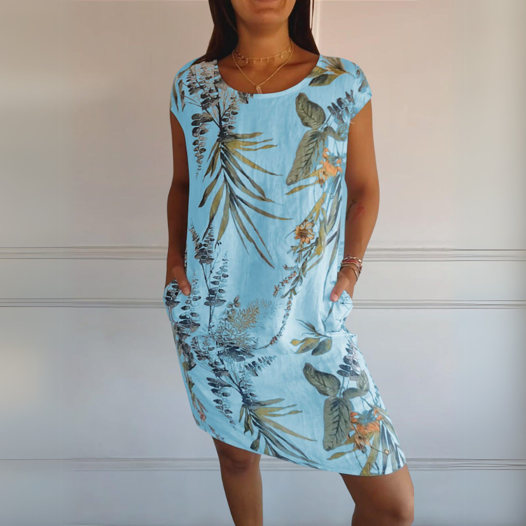 Comfortable Dress with Round Neck