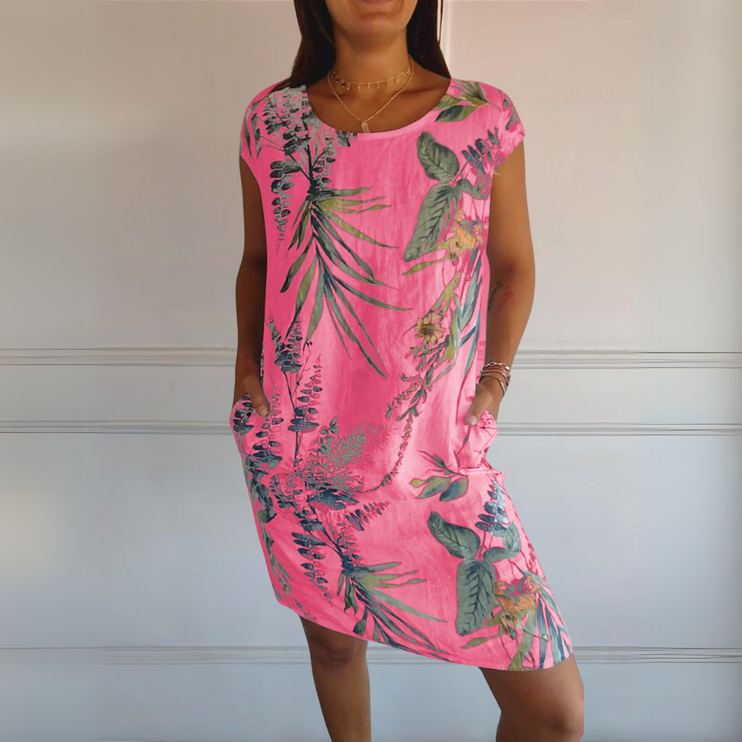 Comfortable Dress with Round Neck
