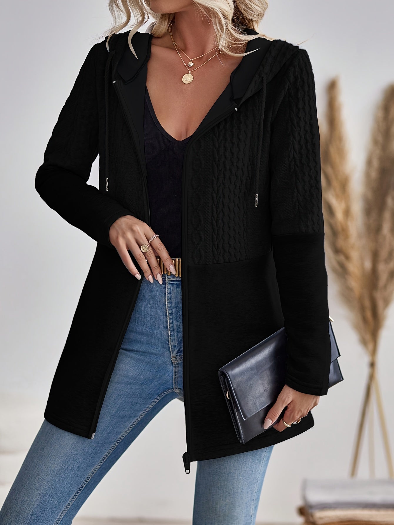 Hooded Zip-Up Cardigan