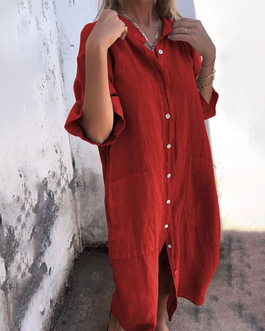 Ibiza Style Casual Shirt Dress