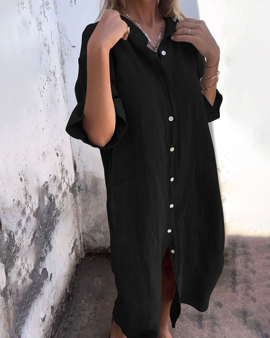 Ibiza Style Casual Shirt Dress