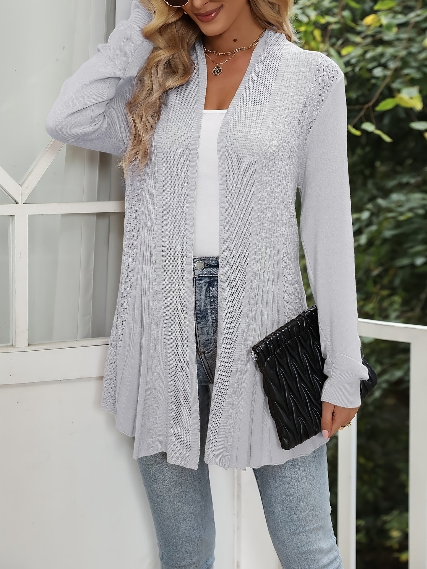 Lace Detail Long Cardigan