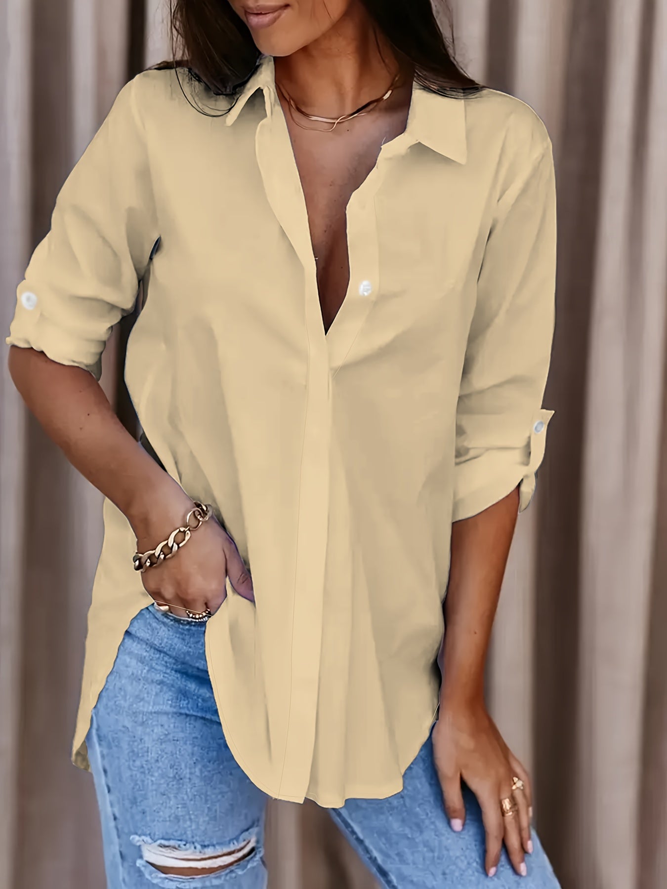 Button Front Office Shirt