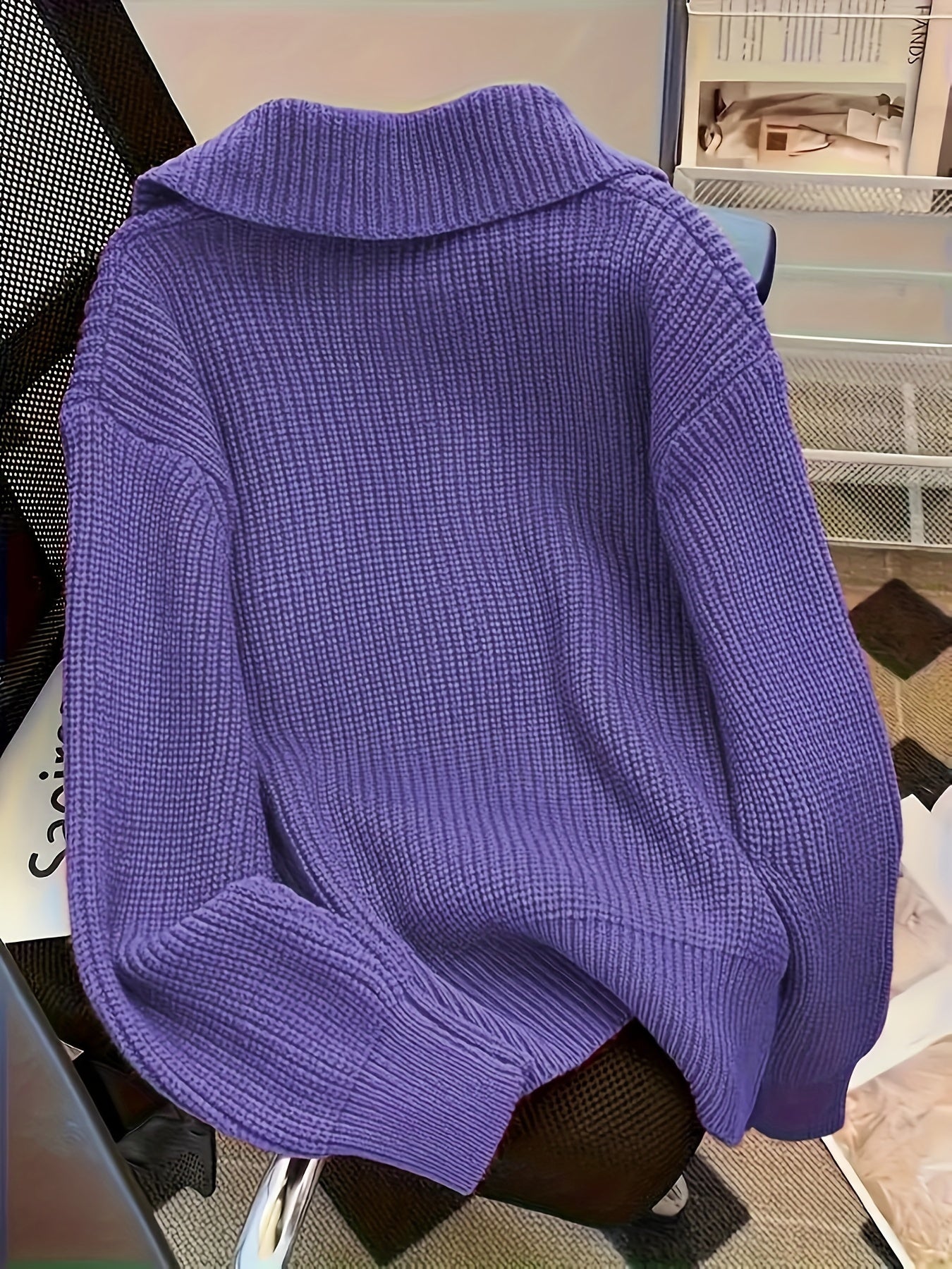 Loose Lapel Knit Sweater Jacket