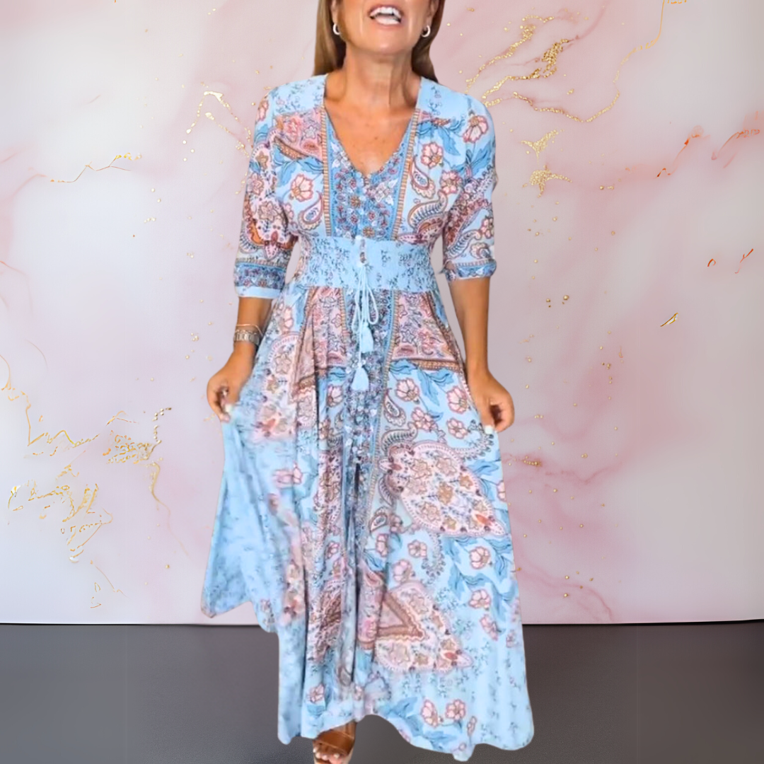 Elegant Summer Dress with V-Neck
