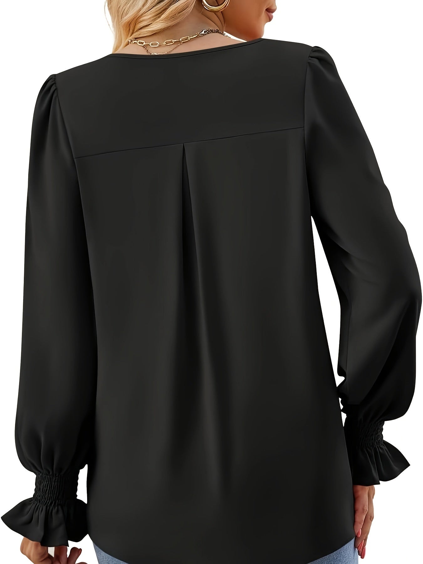 V-Neck Long Sleeve Dress Shirt