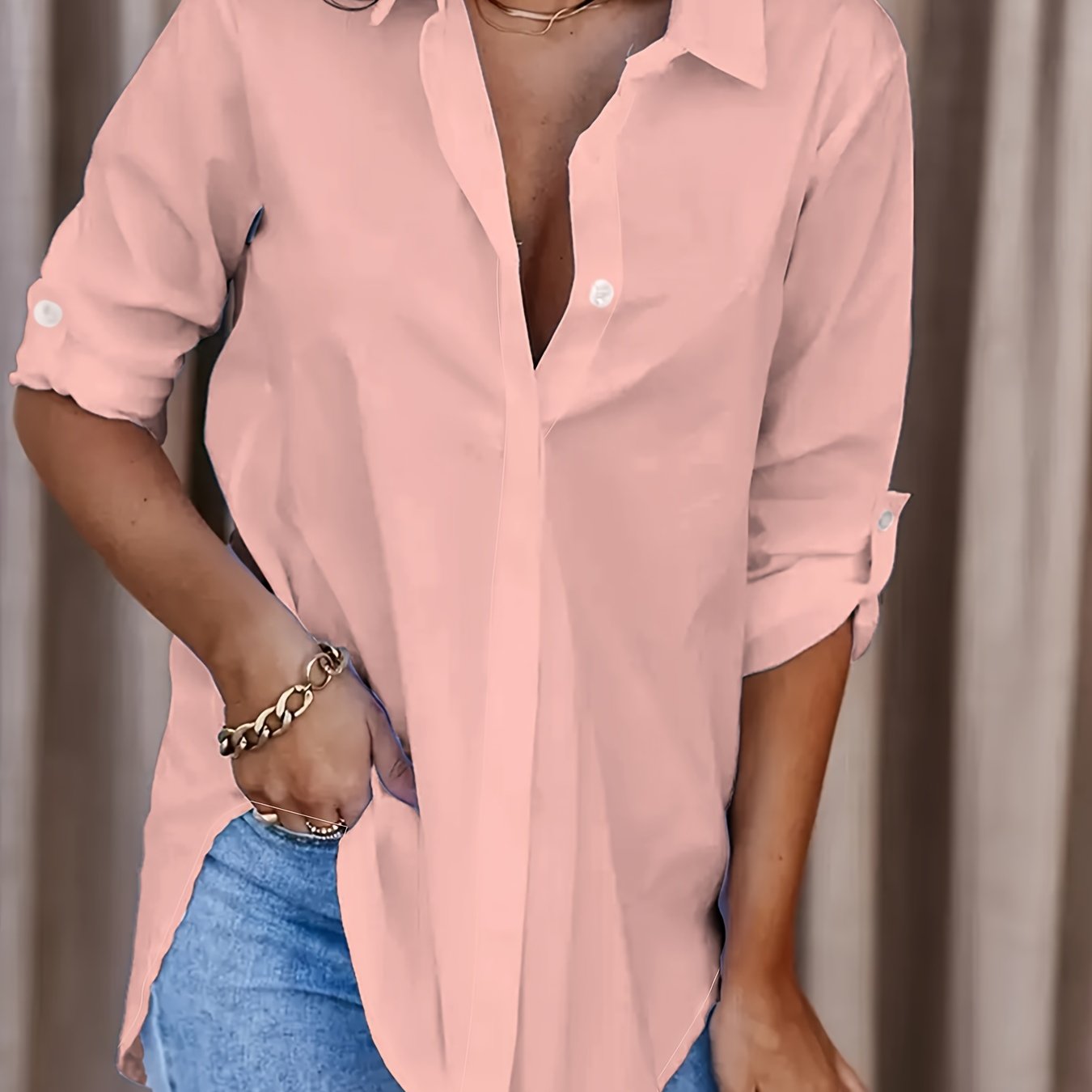 Button Front Office Shirt