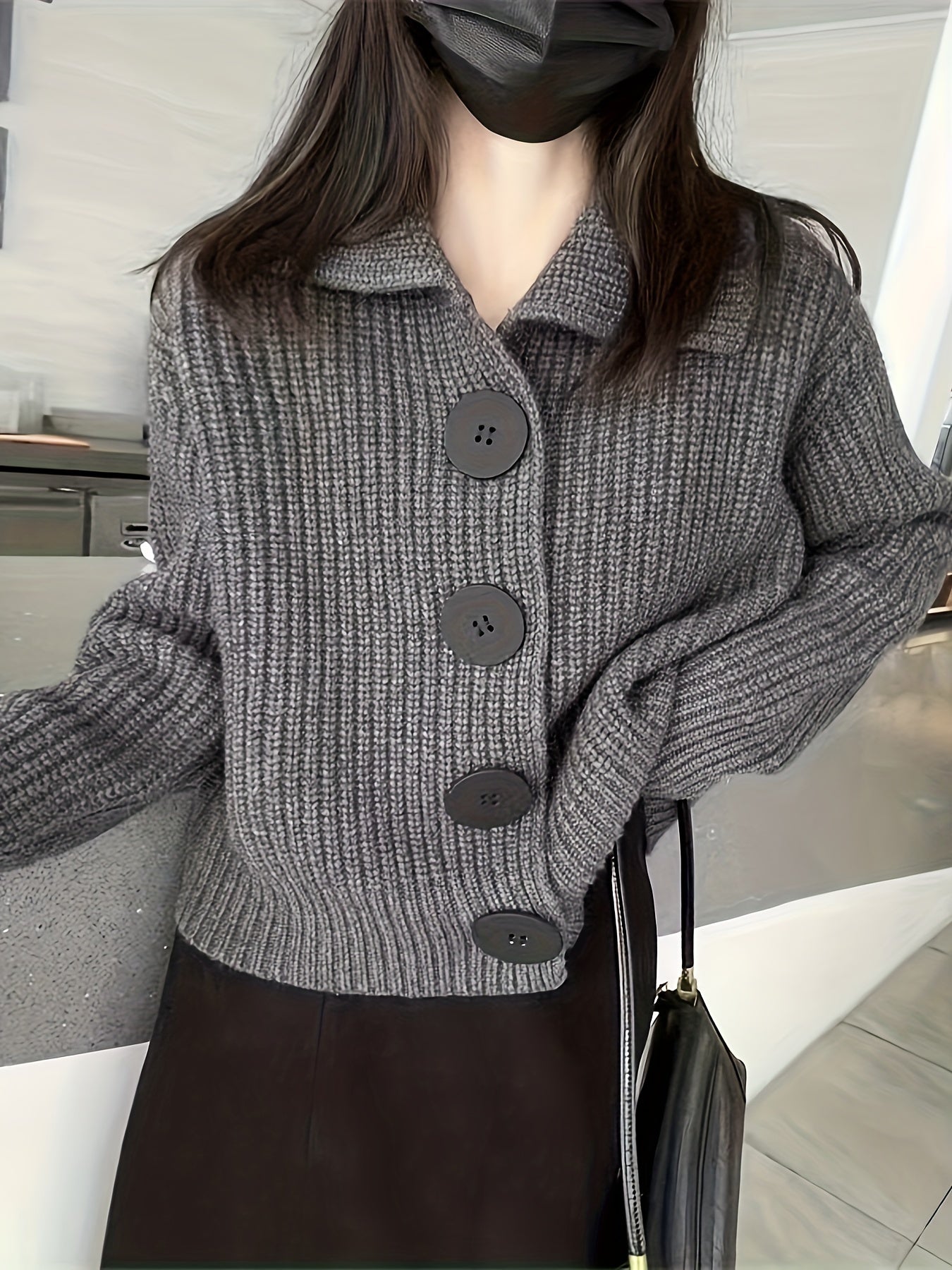 Loose Lapel Knit Sweater Jacket