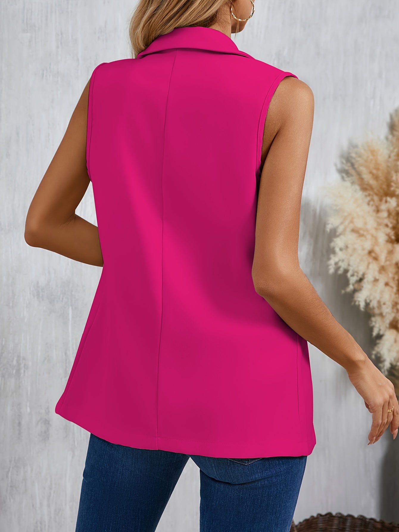 Sleeveless Lapel Blazer Vest