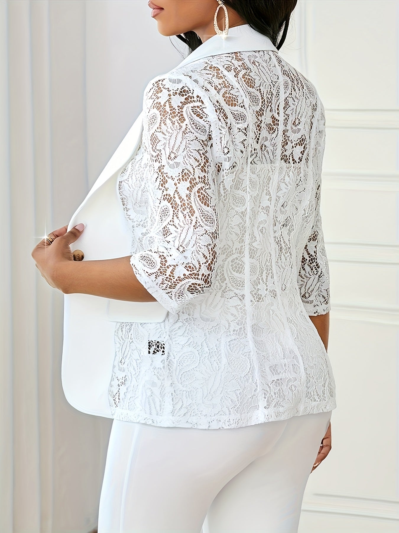 Lace Detail Casual Blazer