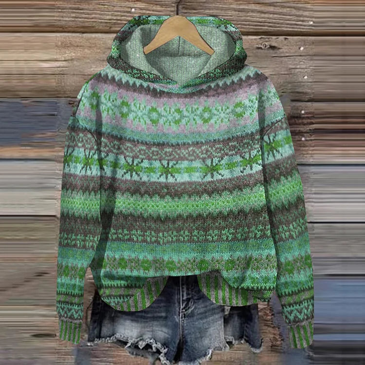 Ethnic Patterned Hoodie
