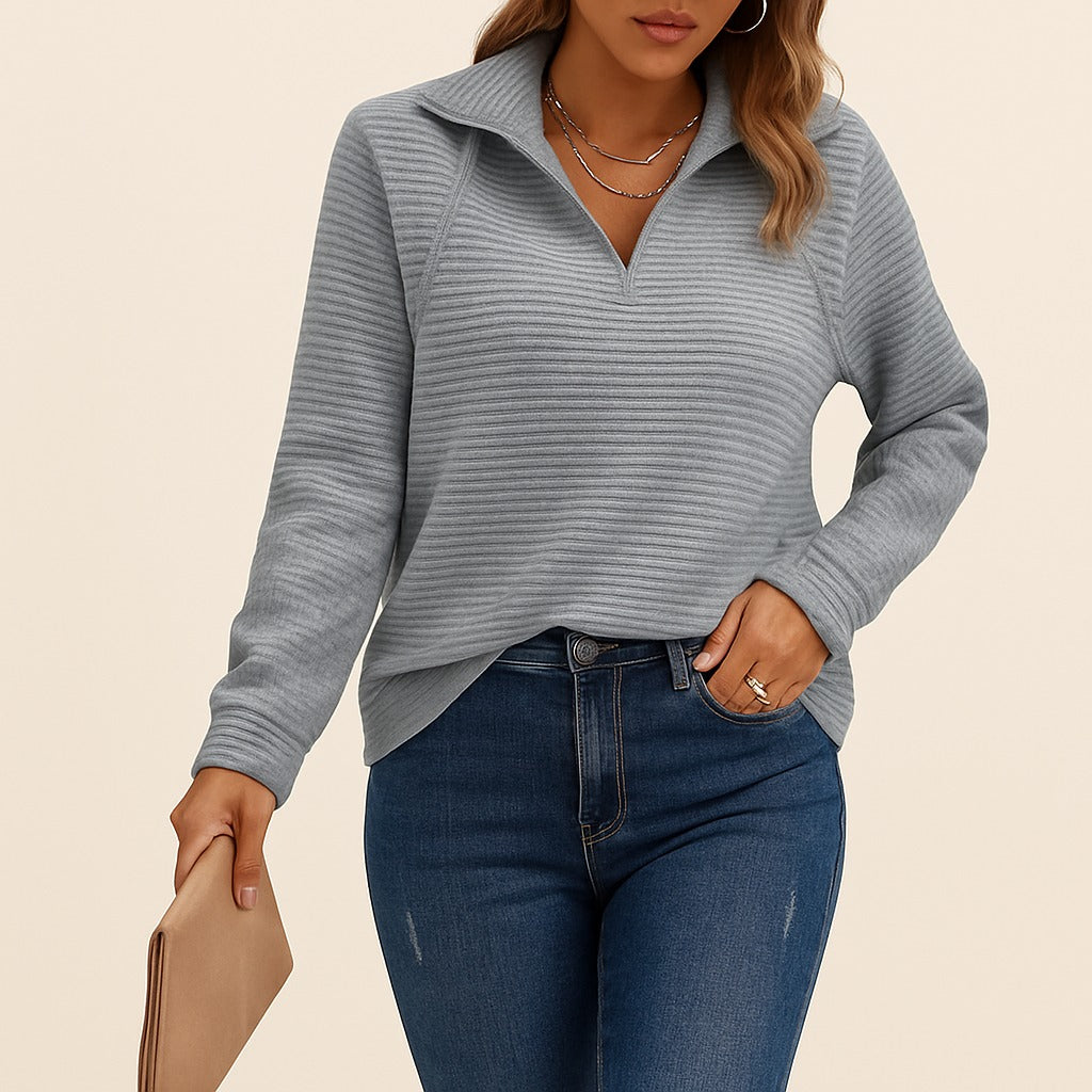 Ribbed Zip-Up Sweater