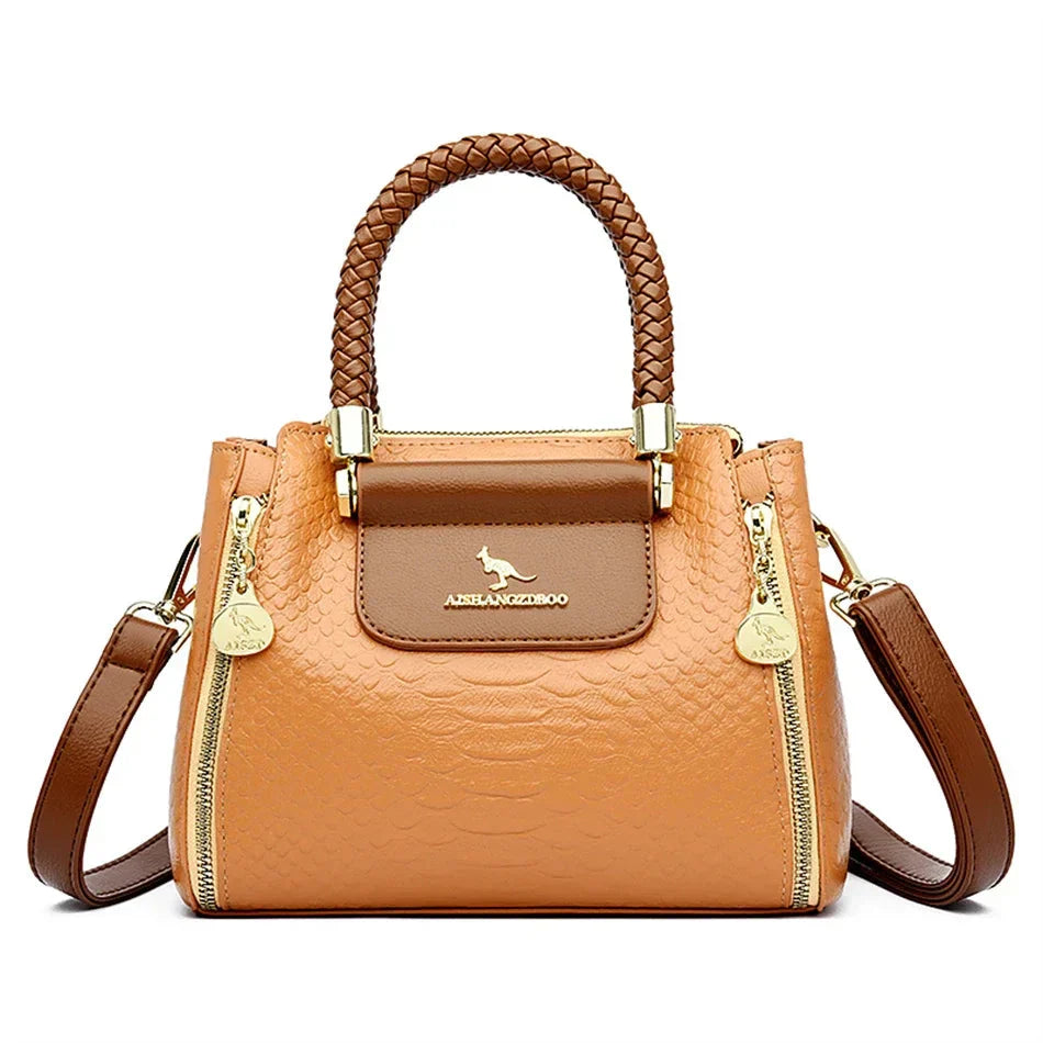 Printed Leather Mini Satchel