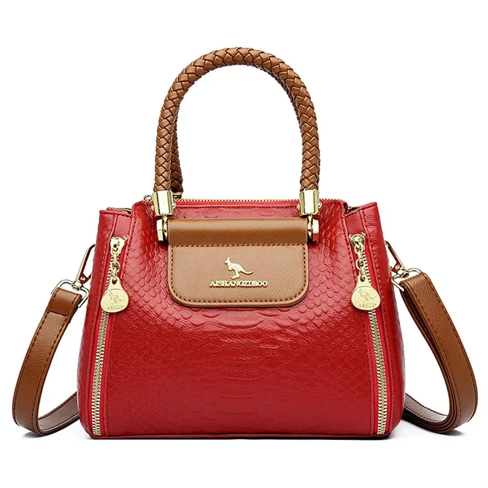 Printed Leather Mini Satchel
