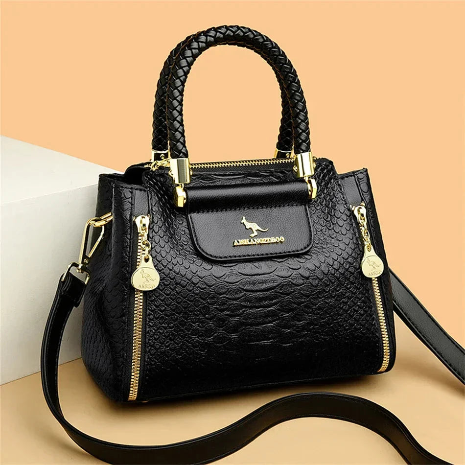 Printed Leather Mini Satchel