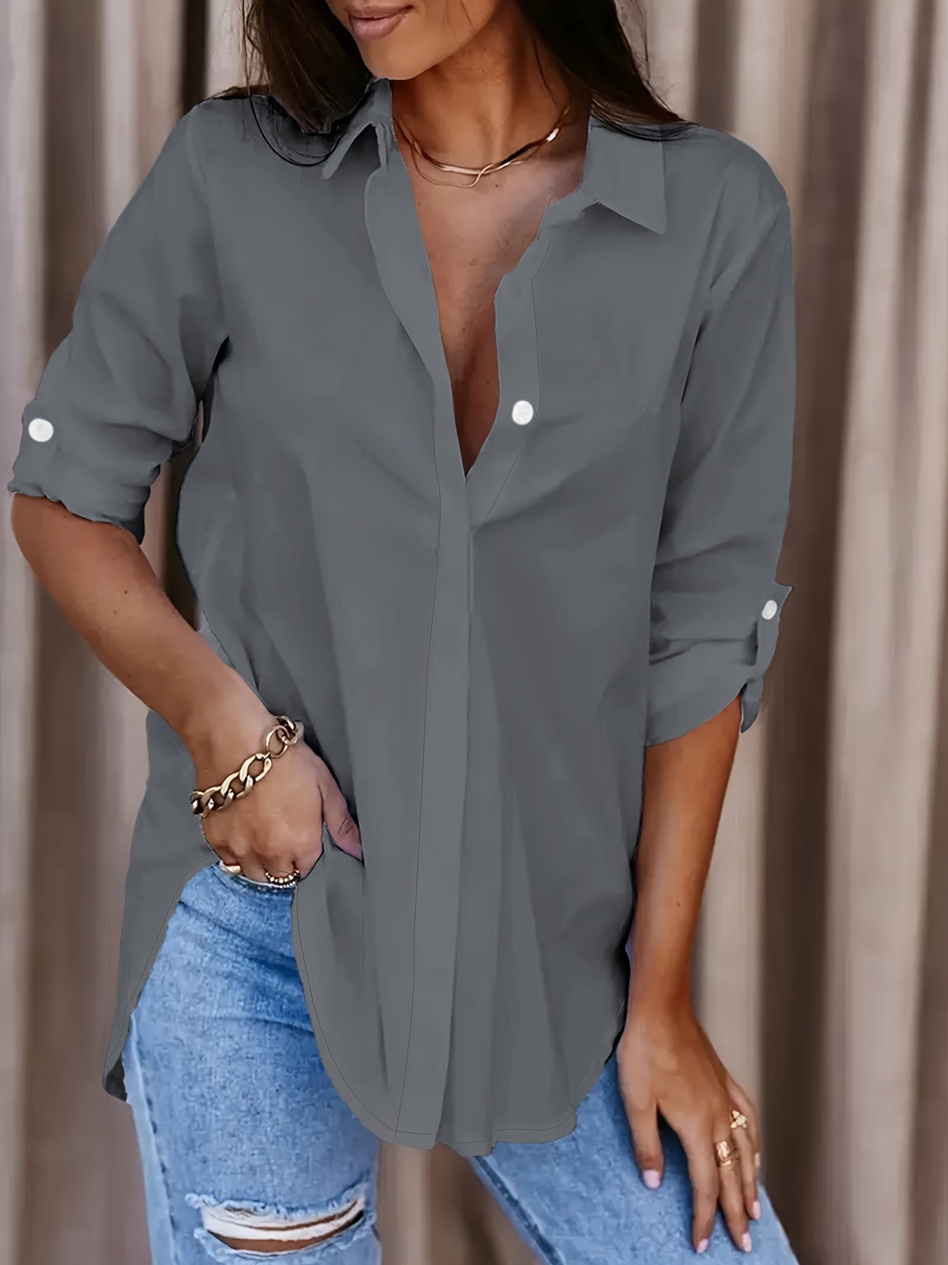 Button Front Office Shirt