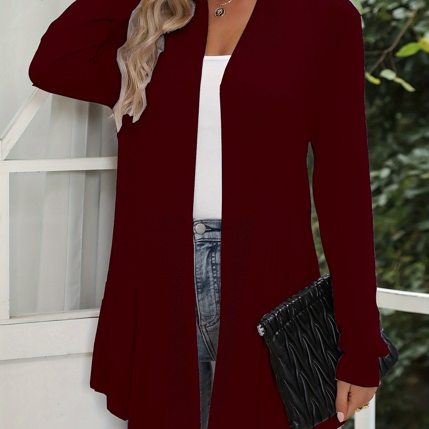 Lace Detail Long Cardigan