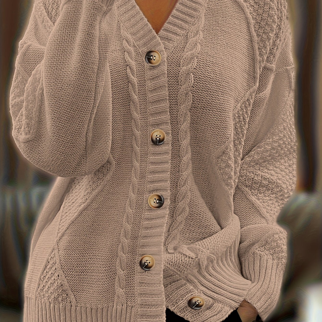 Essential V-Neck Knit Cardigan