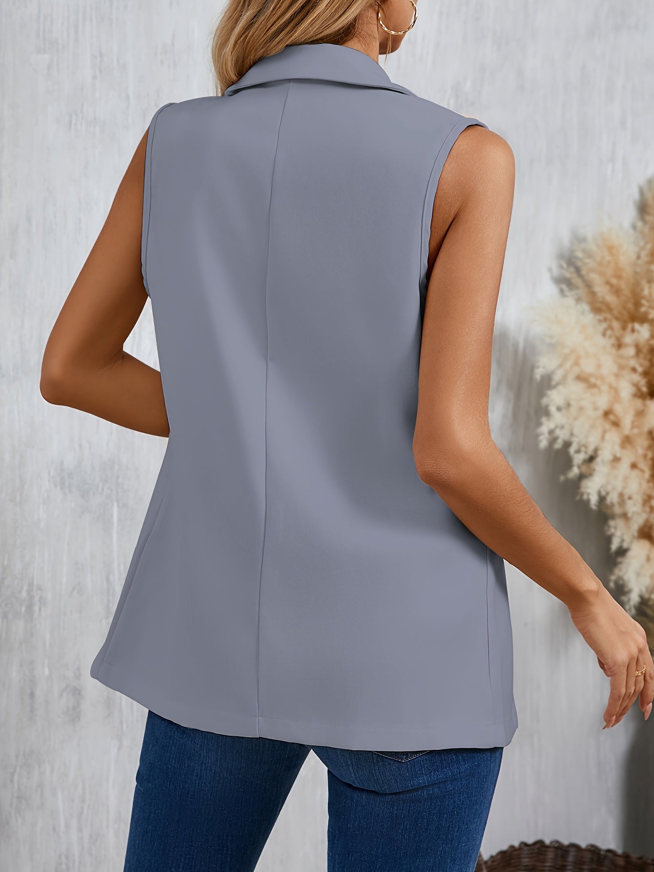 Sleeveless Lapel Blazer Vest