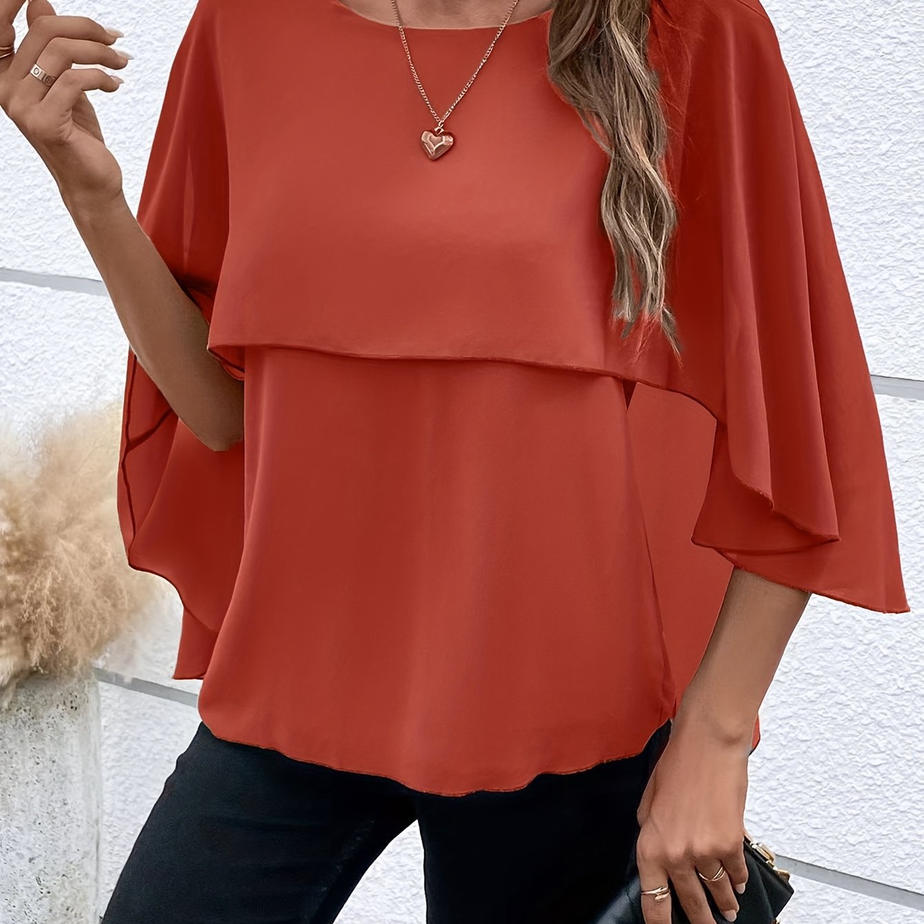 Asymmetrical Hem Short Sleeve Blouse