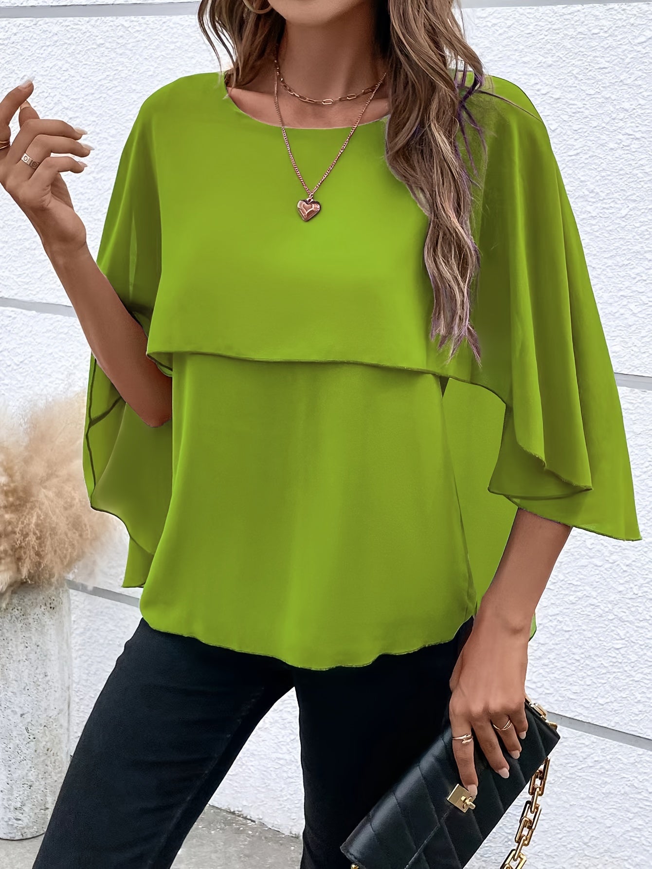 Asymmetrical Hem Short Sleeve Blouse