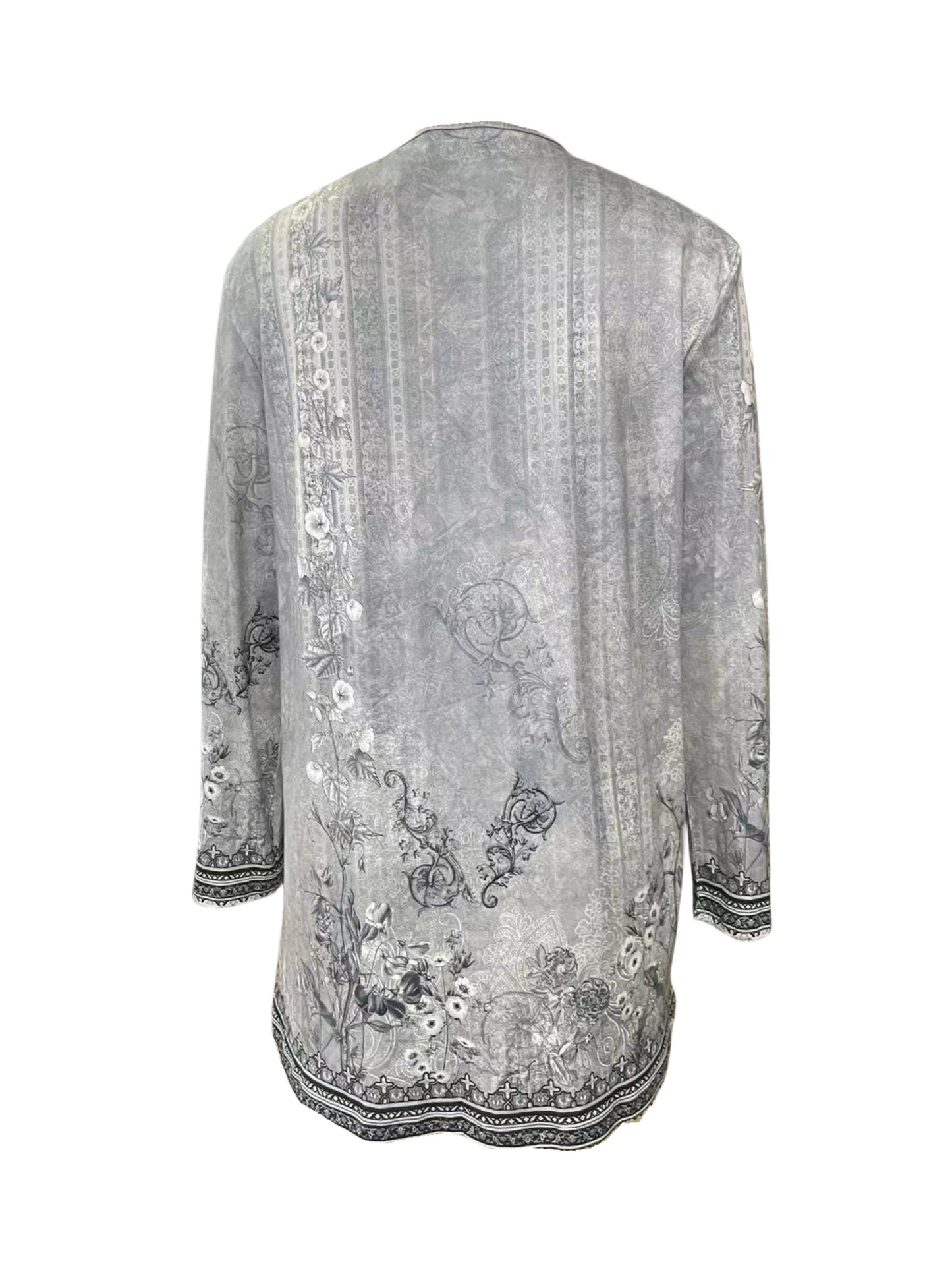 Floral Print Open Front Cardigan