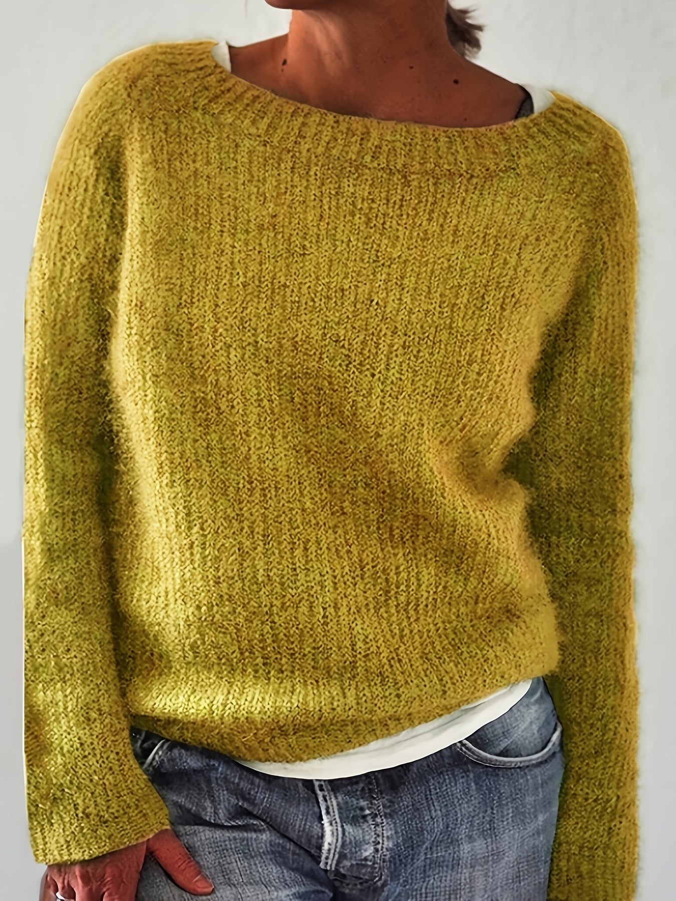 Casual Knit Crew Neck Sweater