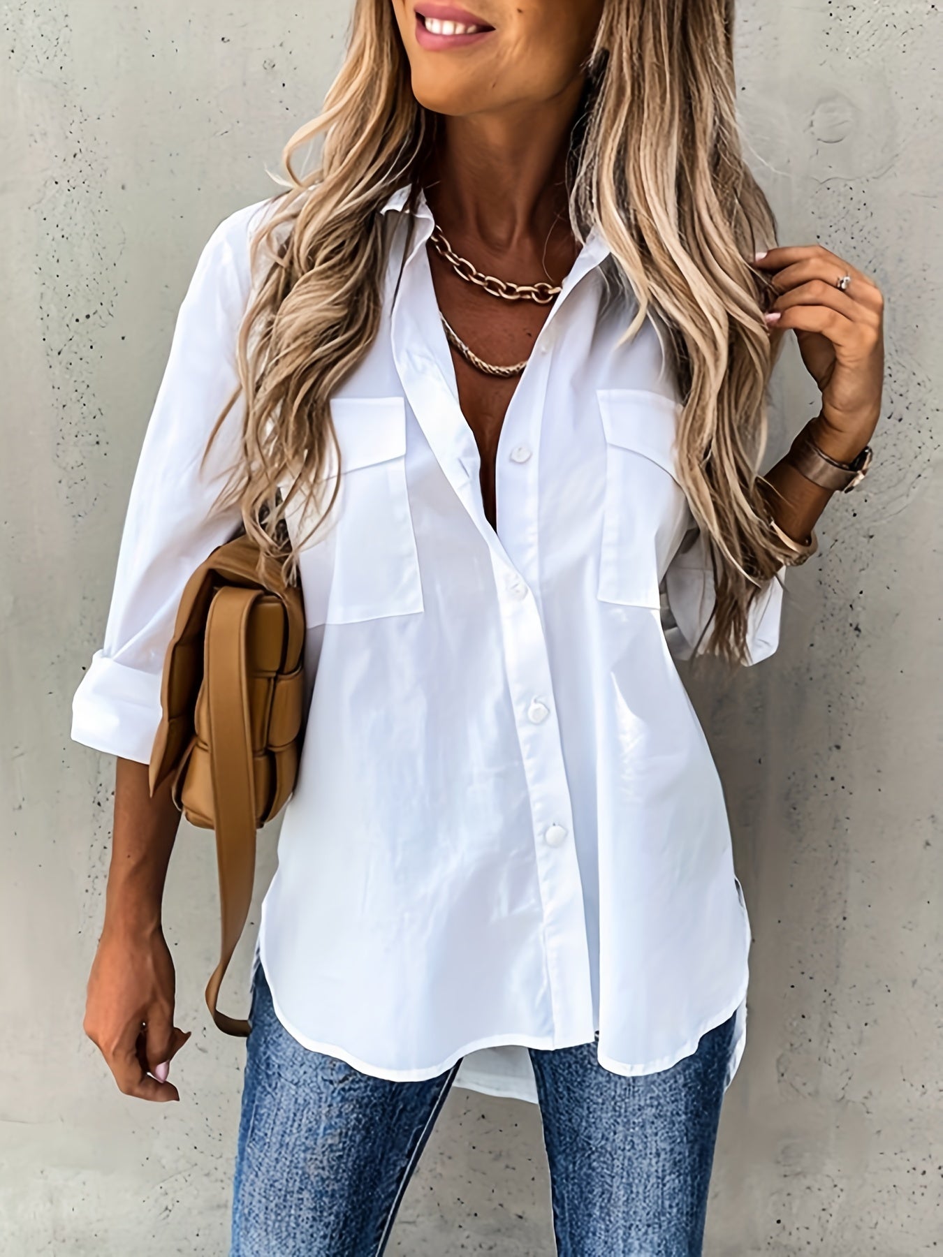 Button Front Office Shirt