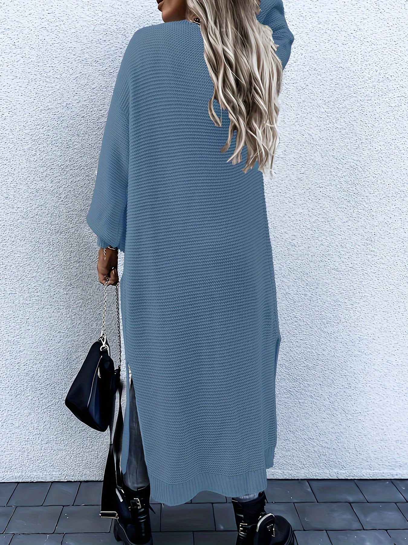 Long V-Neck Open Cardigan
