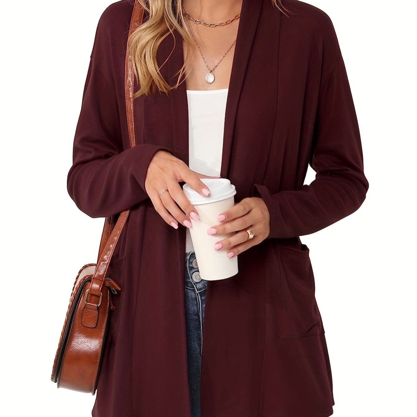 Cozy Open Front Cardigan with Pockets