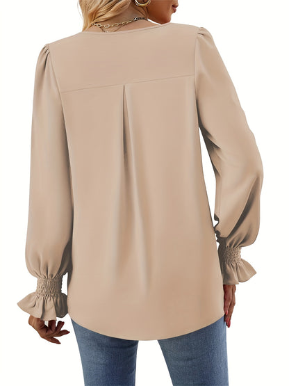 V-Neck Long Sleeve Dress Shirt