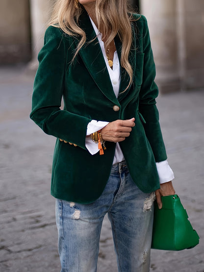 Retro Single-Button Blazer