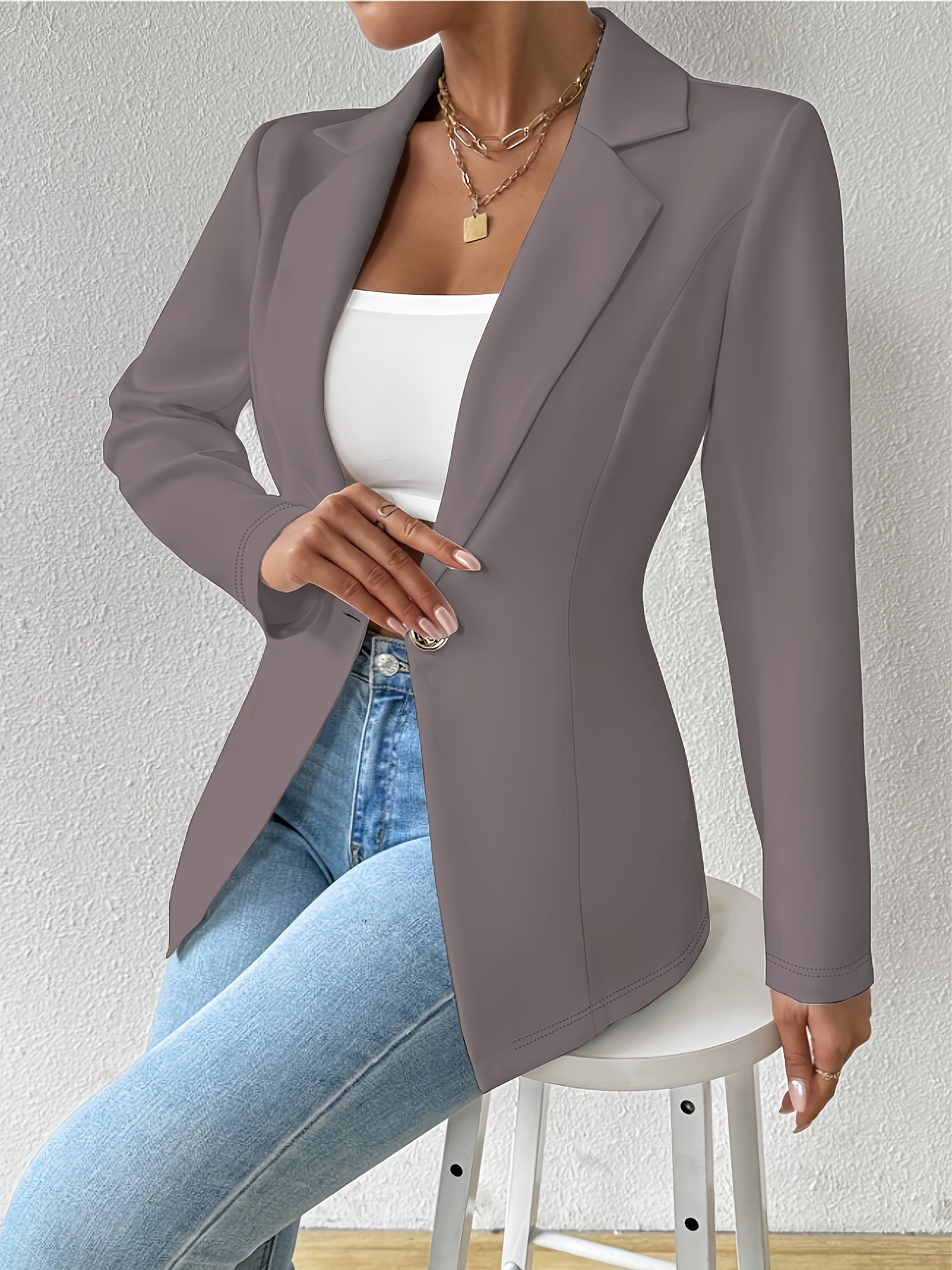 Single-Button Casual Blazer