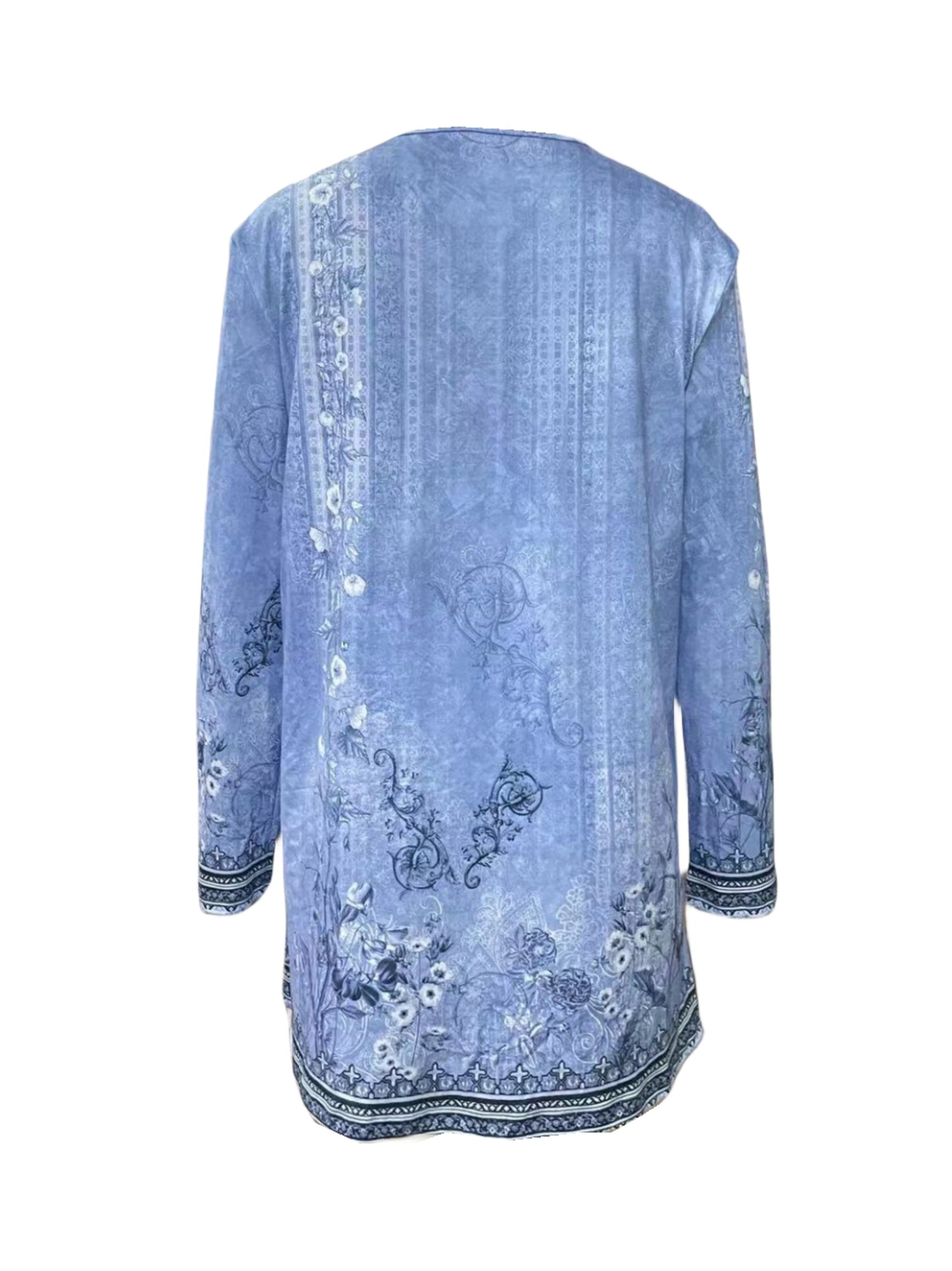 Floral Print Open Front Cardigan