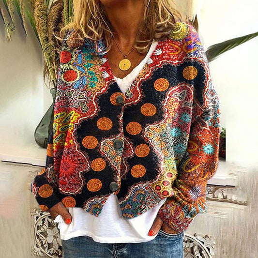 Colorful Boho Knit Sweater