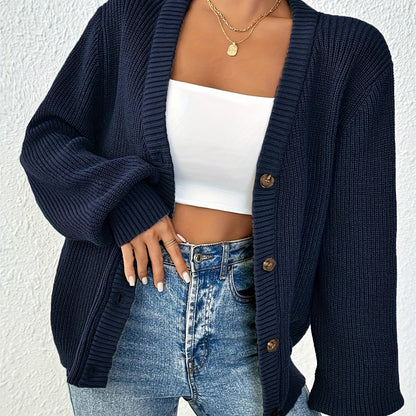 Elegant Knit Cardigan with Button Front