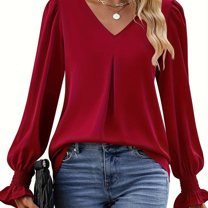 V-Neck Long Sleeve Dress Shirt