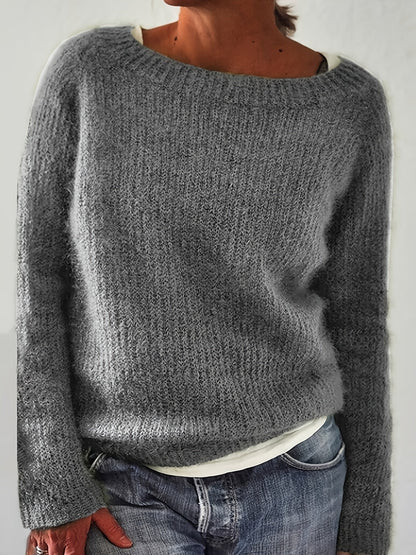 Casual Knit Crew Neck Sweater