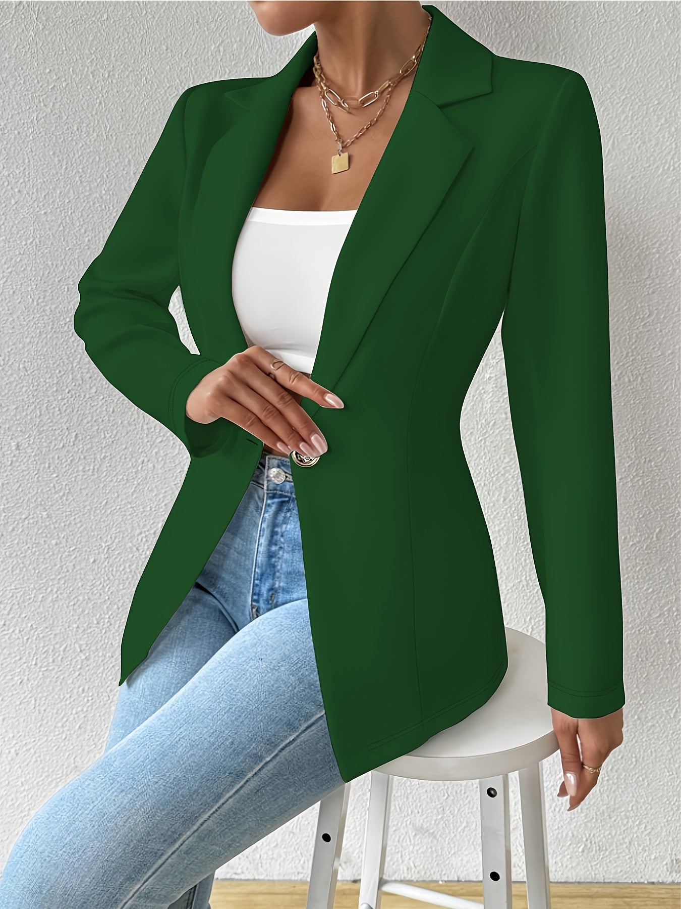Single-Button Casual Blazer
