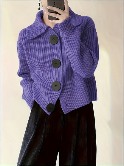 Loose Lapel Knit Sweater Jacket