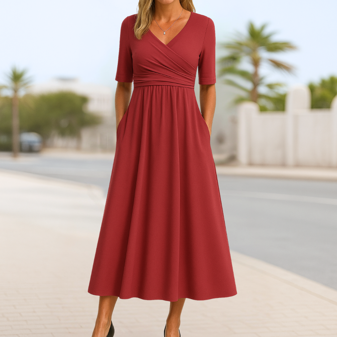 Crossed Dress with Short Sleeves