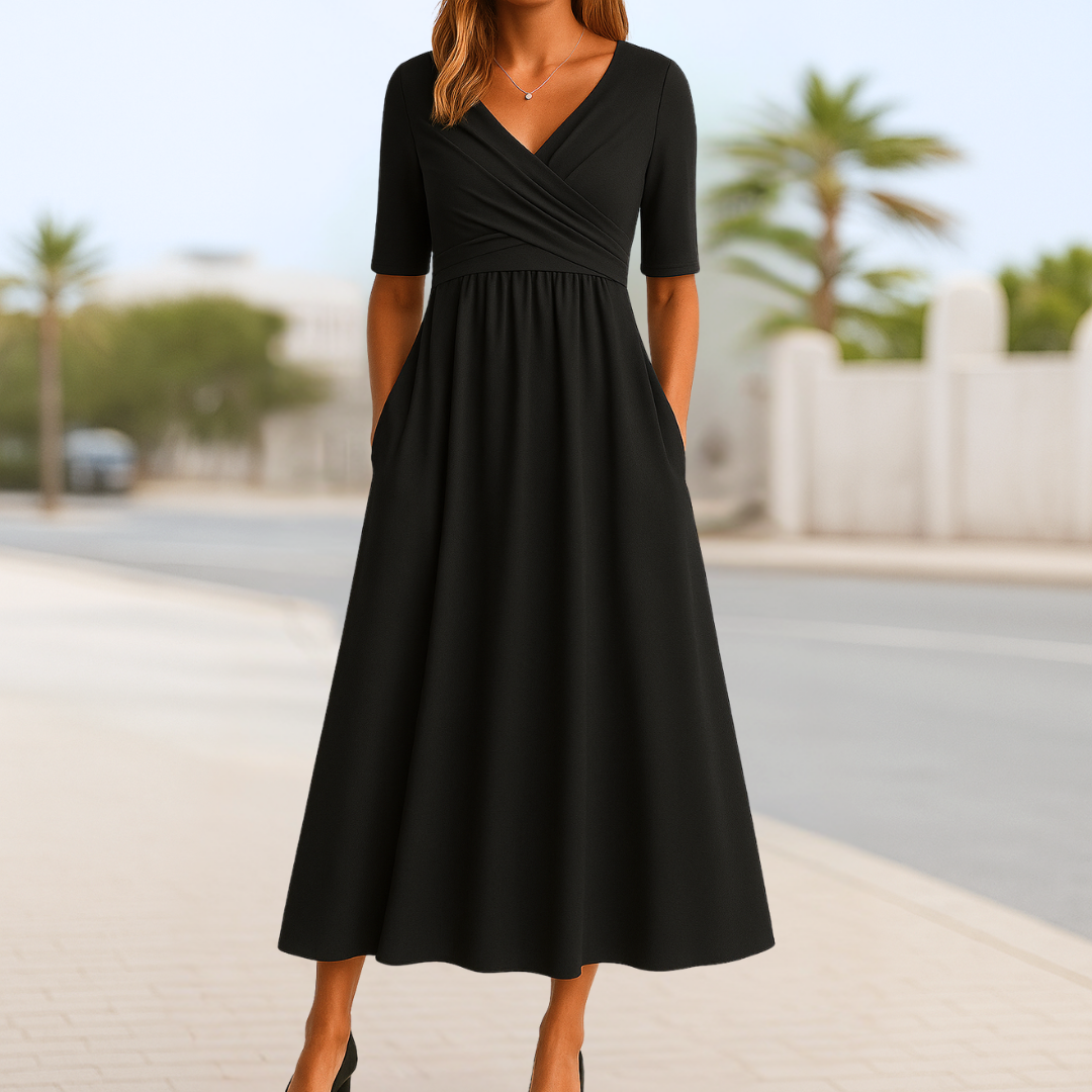 Crossed Dress with Short Sleeves