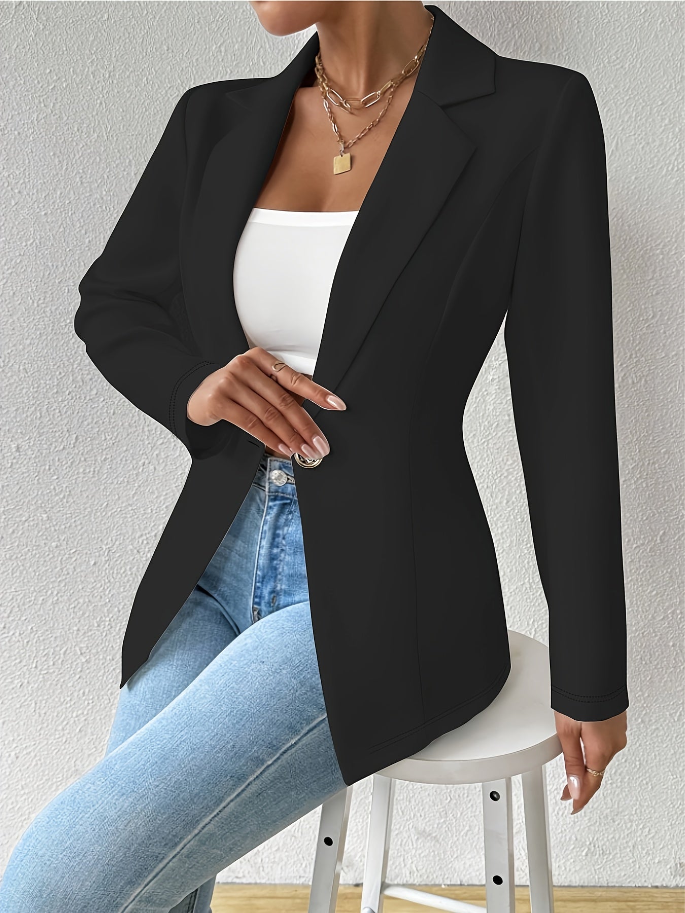 Single-Button Casual Blazer