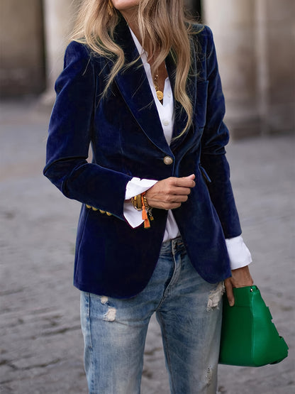 Retro Single-Button Blazer