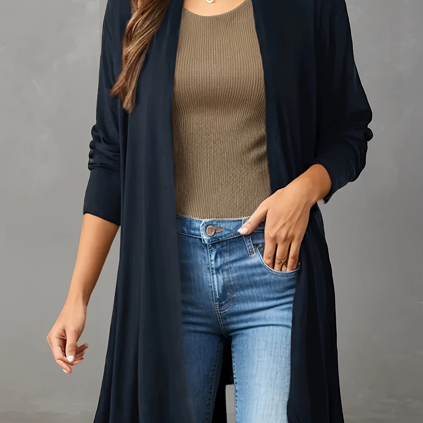 Lightweight Asymmetric Hem Cardigan