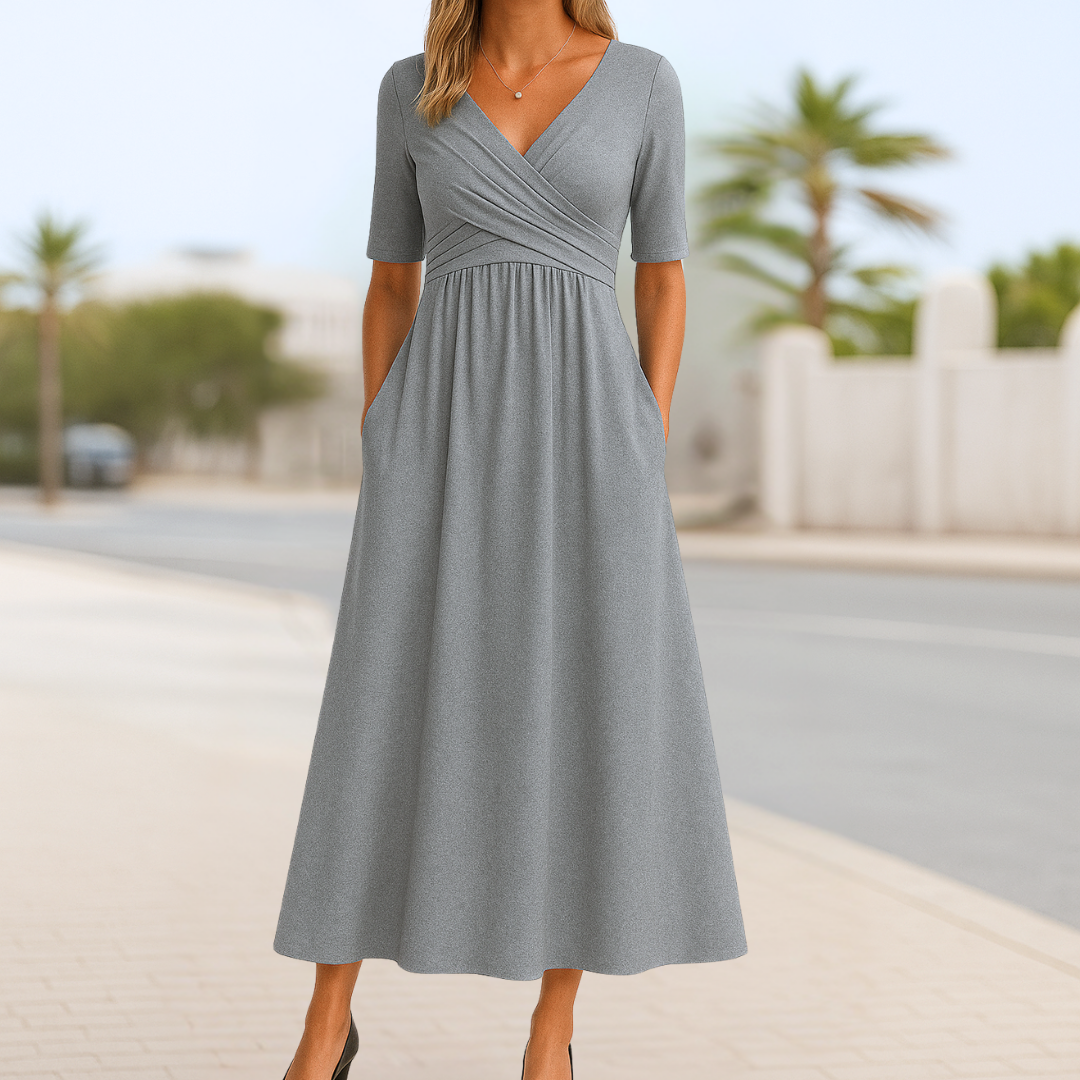 Crossed Dress with Short Sleeves