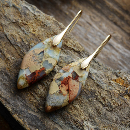 Lilith – Vintage Natural Oval Stone Earrings