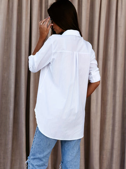 Rollable Sleeve Button Front Shirt